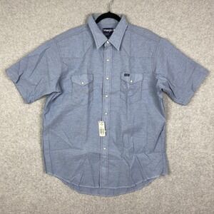 Vintage Wrangler Shirt Size 18 Tall X-Long Tails Western Made in USA Pearl Snap